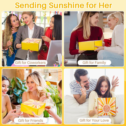 Gift Baskets for Women, Unique Birthday Gifts for Women,Get Well Soon Gift Basket,Mothers Day Gifts, Care Package Sending Sunshine Box Thinking of You for Mom Wife Sister Best Friends Teen Girls