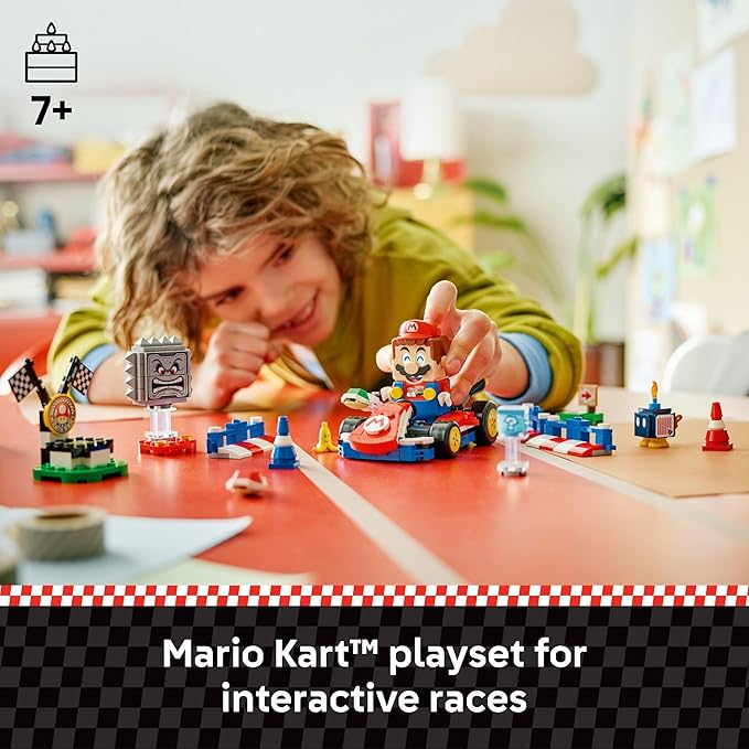 LEGO Super Mario: Mario Kart – Interactive Mario &amp Standard Kart Building Toy - Pretend Play Racing Playset for Boys &amp Girls Ages 7+ - Kids Birthday Gift Idea - 72043