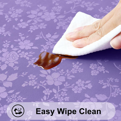 Smiry Square Table Cloth, Waterproof Heavy Duty Vinyl Tablecloths, Wipeable Washable Table Cover for Kitchen and Dining Room (Purple, 54" X 54")