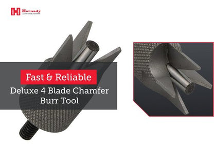 Hornady 4 Blade Outside Diameter Deburring Tool 050173 - Case Prep Reloading Tool Removes Burrs from the Case Mouths for Accurate Bullet Seating -Chamfer Tool Bit for Use with Case Prep Tools
