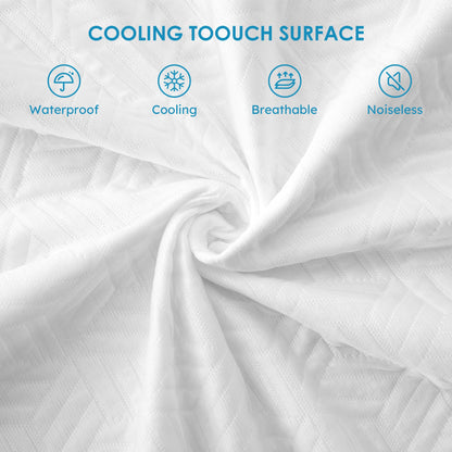 Cozymaker Queen Size 100% Waterproof Mattress Protector, Cooling Mattress Pad Cover Fitted 8"-21" Deep Pocket, 3D Air Fabric Soft Breathable Smooth Bed Cover Noiseless Washable