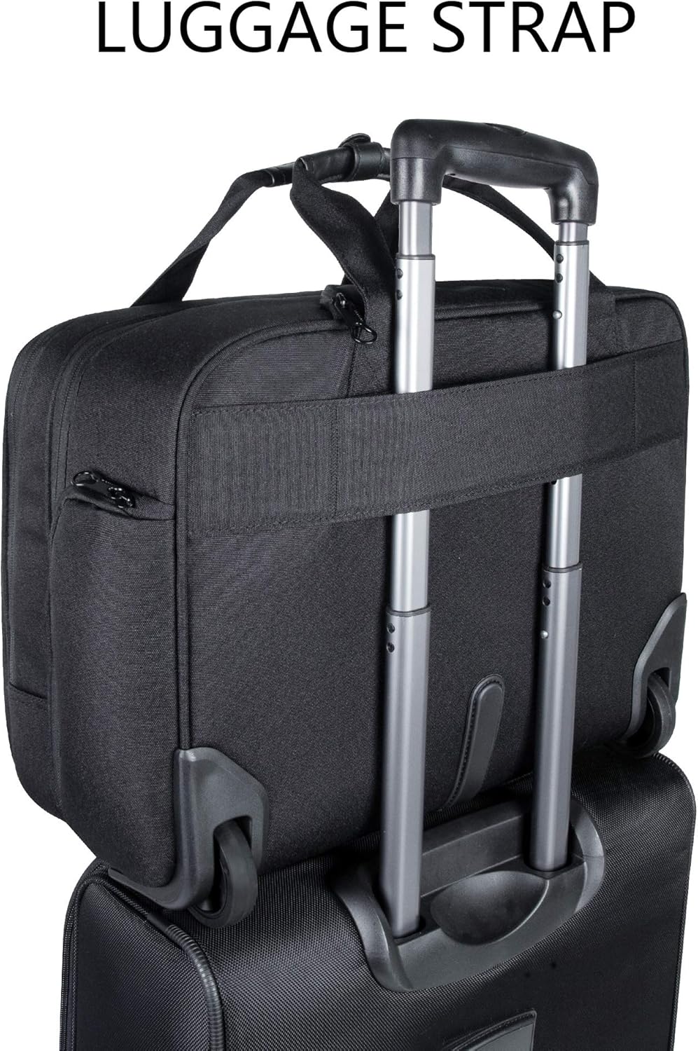 KROSER Rolling Premium Briefcase Fits Up to 17.3 Inch Laptop Water-Repellent Overnight Computer Bag with RFID Pockets for Travel/Business/School/Men/Women-Black