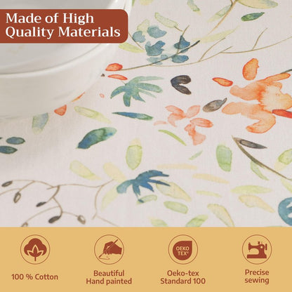 Maison d' Hermine Table Cloth Square Table 100% Cotton 60 x 60 Inches Tablecloth Reusable Decorative for Dining Kitchen Room Farmhouse Home Gifts for Mothers Day Spring Summer - Colmar