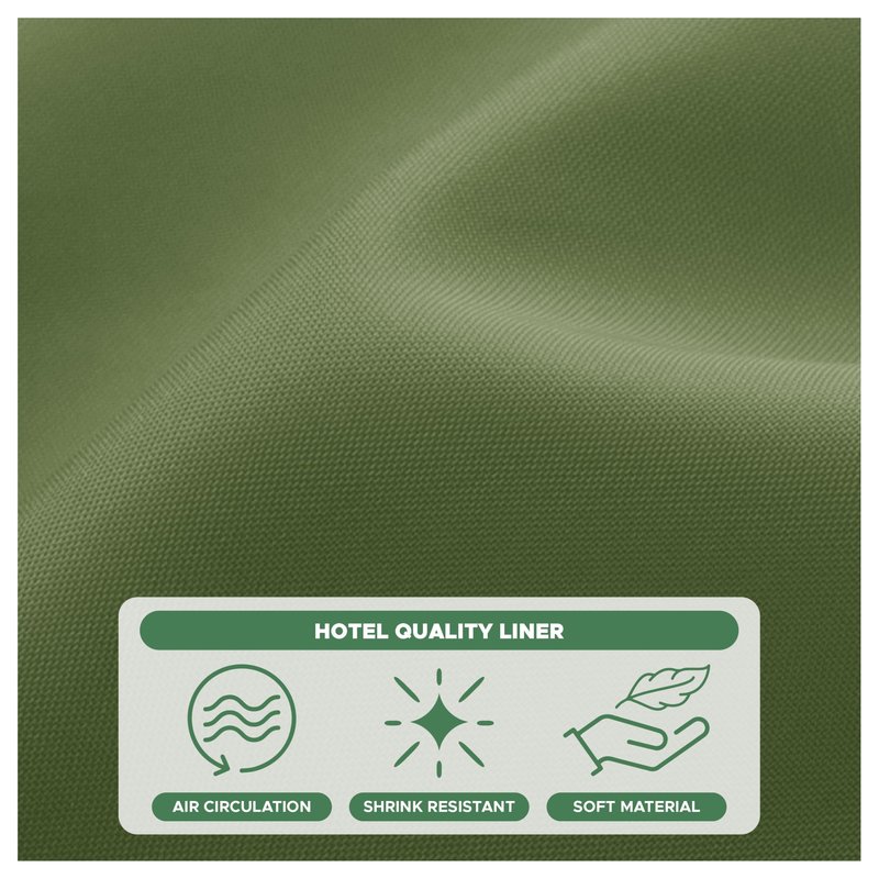 Biscaynebay Hotel Quality Fabric Shower Curtain Liners 72 Inch by 72 Inch, Sage Water Resistant Bathroom Curtains Rust Resistant Grommets & Weighted Bottom Hem Machine Washable