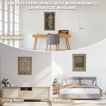 C Charlotte Home Furnishings Inc The Tree Of Life Beige Belgian Medium Tapestry Wall Hanging | Viscose Cotton and Polyester Blend Wall Art | 43 in. x 57 in. | Home Decor Accents | By William Morris