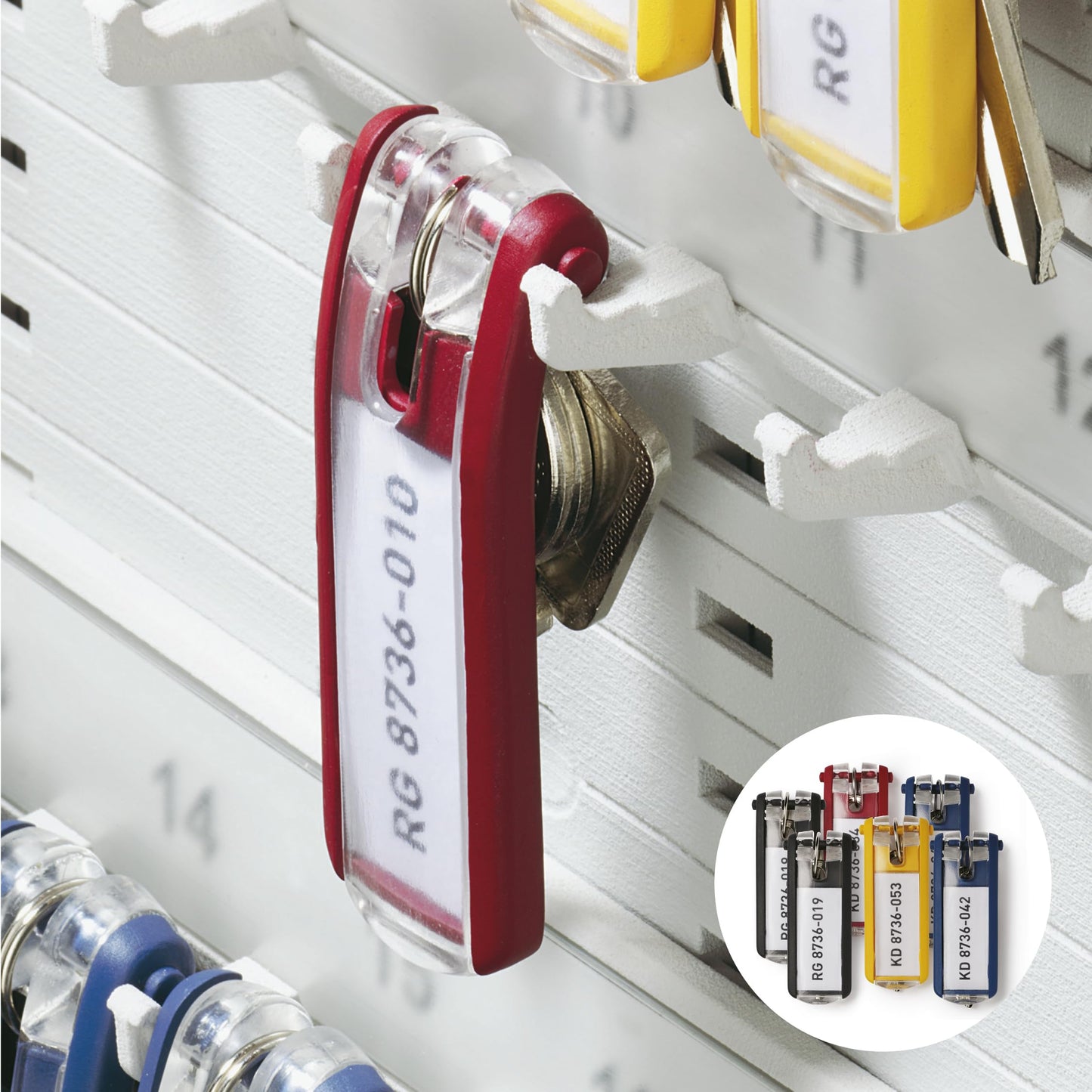 Durable Key Safe Box 72 - Wall Mounted Turn Lock Key Holder Holds 72 Key Clip Keys - Securely Lock Keys - Aluminum Silver Key Safe Including 6 Key Clip Tags