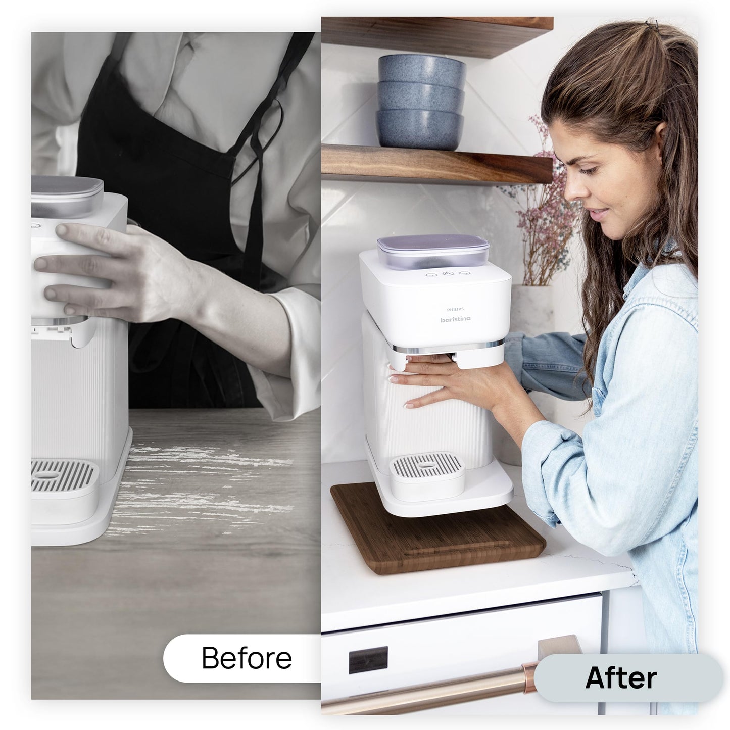 Ibyx Elegant Round Sliding Tray for Your Pressure Cooker, Air Fryer & Heavy Kitchen Appliances - Sturdy, Slides Easily from Under The Cabinet (Natural, 13”)