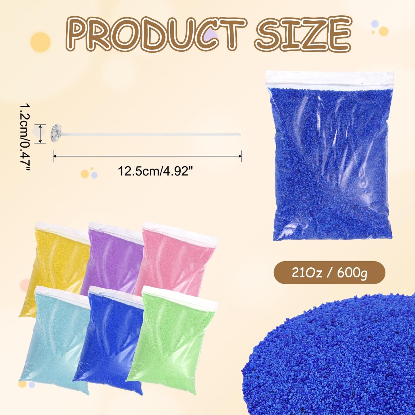 MECCANIXITY Pearled Sand Candles with 50 Pcs Wicks 21Oz / 600g Candle Beads Refillable Powder Sand Wax Making Kit for Thanksgiving Christmas Wedding Party DIY Home Crafts, Bright Blue
