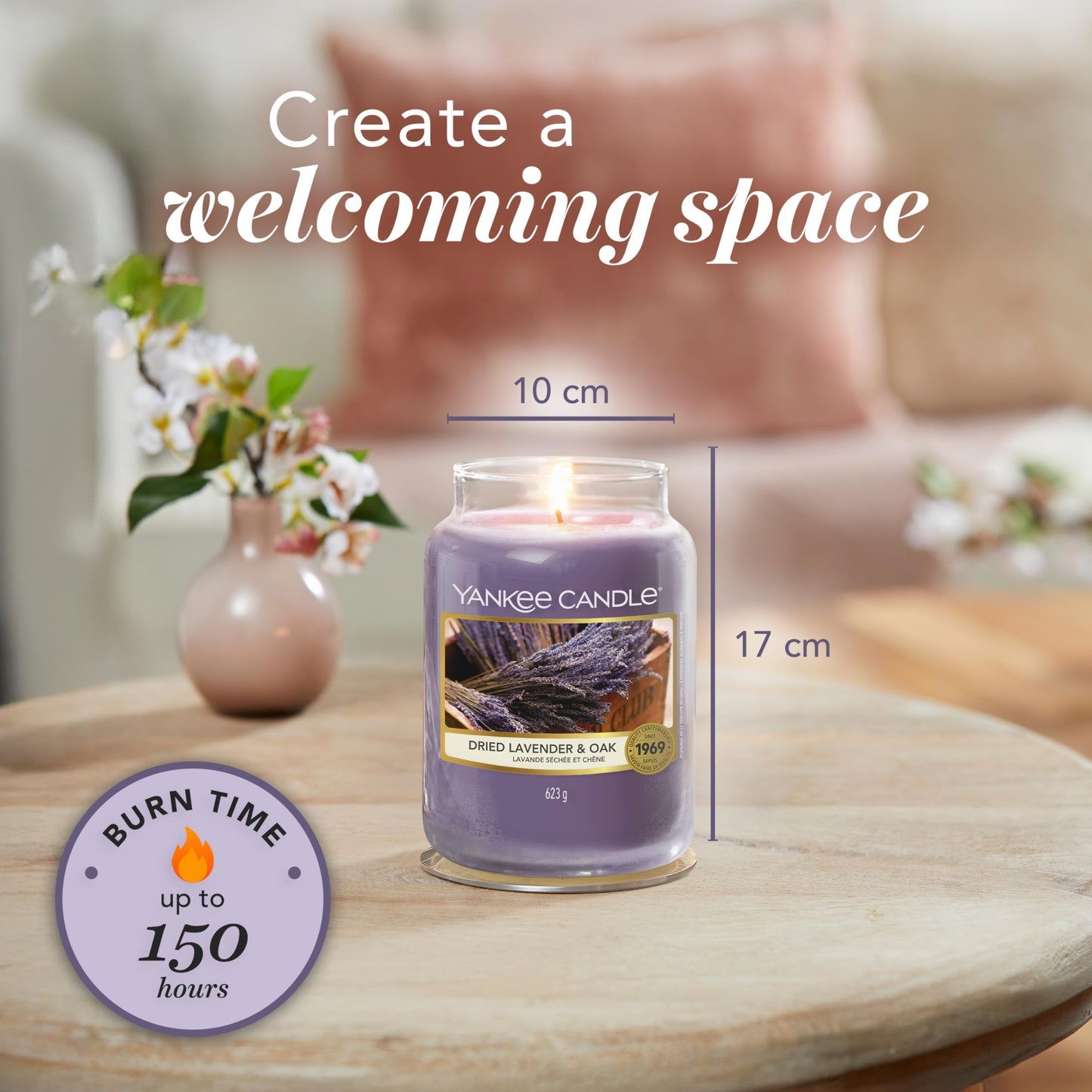Yankee Candle Scented Candle | Lavendar & Oak Large Jar | Long Burning Candles: up to 150 Hours | Perfect Gifts for Women