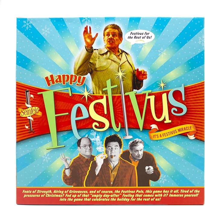 AQUARIUS Seinfeld Festivus Board Game - Seinfeld Themed Board Game - Fun Family Holiday Gift for Kids and Adults - Officially Licensed Seinfeld TV Show Merchandise &amp Collectibles