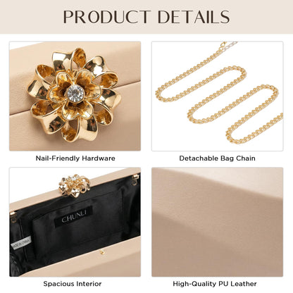 CHUNLI Clutch Purses for Women, Evening Bag Crossbody Bag with Chain, Clutch Bag Handbags for Formal Wedding Dressy Party