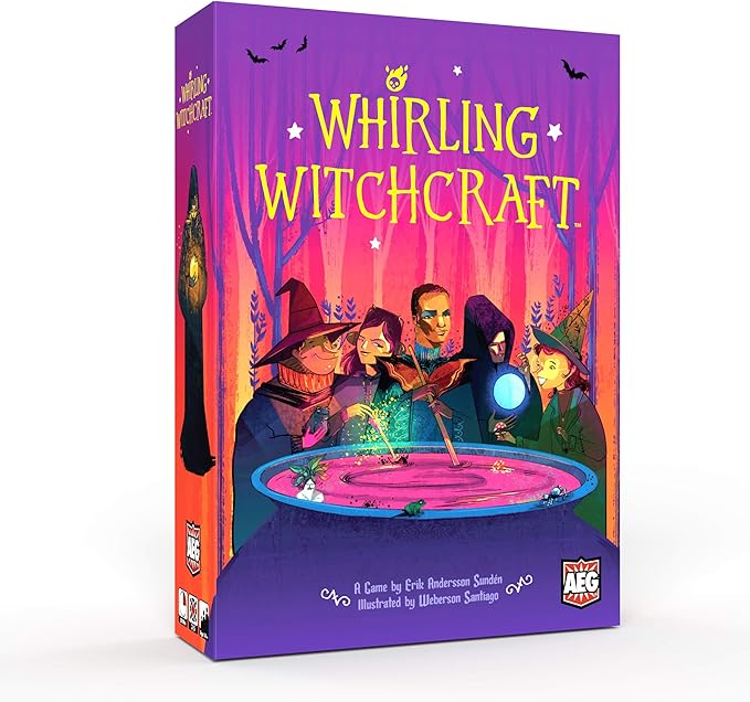 AEG Whirling Witchcraft | Use Recipes Generate Magical Ingredients &amp Overflow Opponent's Cauldron | Halloween Board Game | 2-5 Players | Ages 10+