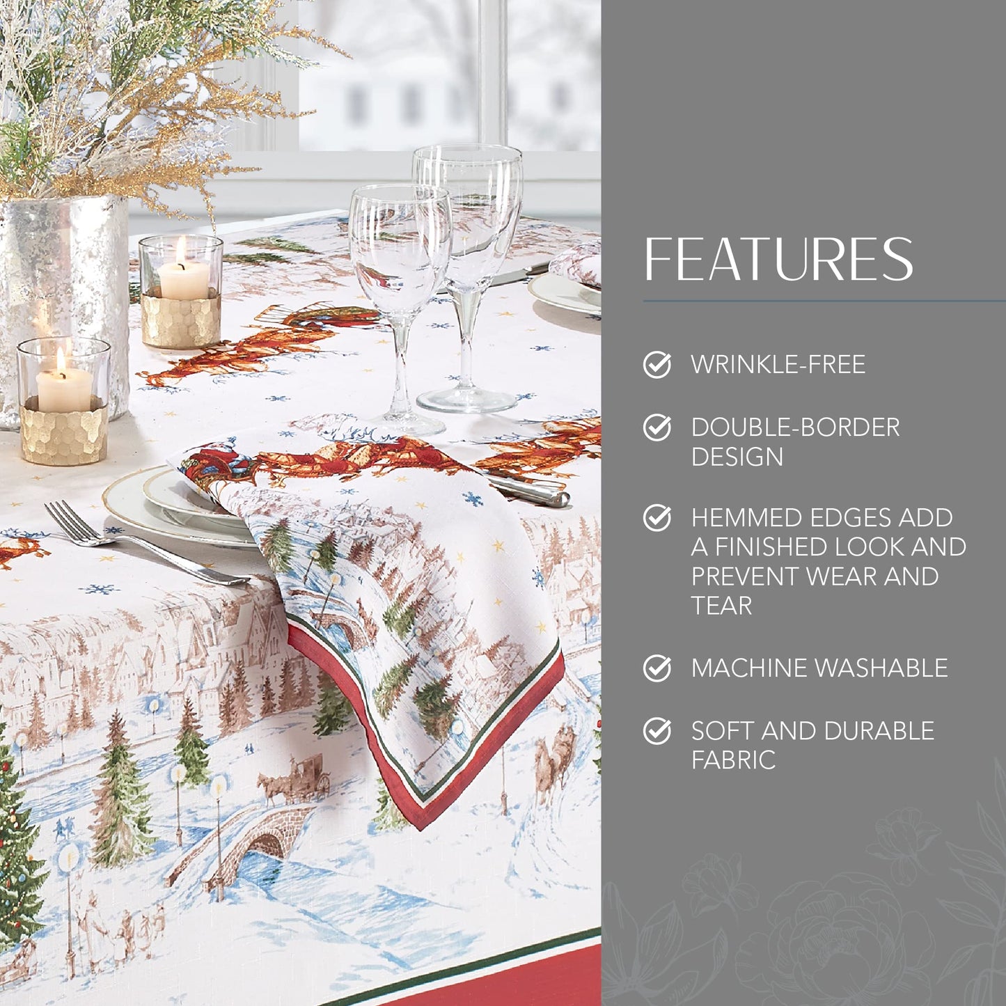 Elrene Tablecloth, 91262MLT, Multi, 60" x 120"