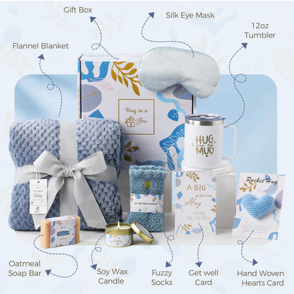 Get Well Gifts for Women Chemo Cancer Care Package Gift Baskets after Surgery Recovery Self Care Gifts Thinking of You Feel Better Set for Sick Friends Wellness Comfort Box Easter Basket Stuffers