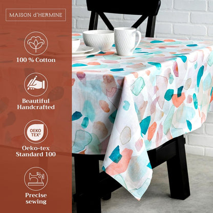 Maison d' Hermine Table Cloth Rectangle Table 100% Cotton 60 x 90 Inches Tablecloth Reusable Decorative for Dining Kitchen Room Farmhouse Home Gifts for Mothers Day Spring Summer - Summer Picnic