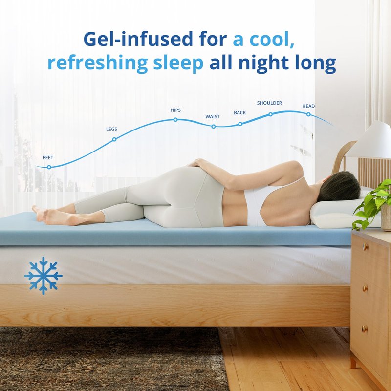 EGOHOME 3 Inch Queen Size Memory Foam Mattress Topper