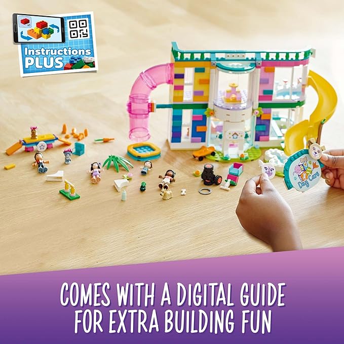 LEGO Friends Pet Day-Care Center 41718 Animal Set Heartlake City Toy Birthday Gifts for Kids Girls and Boys 7 Plus Years Old with Doggy Figure &amp 3 Mini Dolls