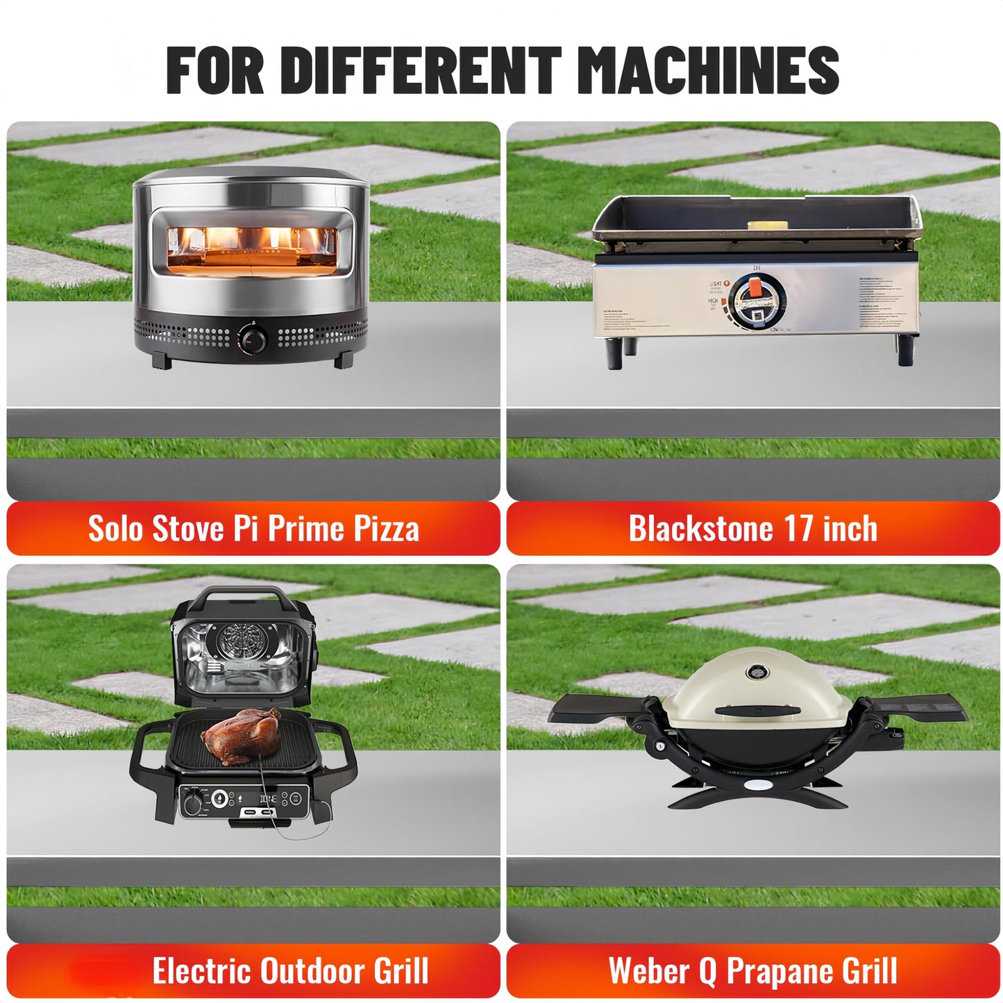 StructoMax XL Outdoor Grill Cart with Cabinet, Extra-Wide Stainless Steel Table Top, Large Spice Rack & Lockable Wheels, Outdoor Kitchen Island Grill Table for BBQ, Cooking & Prep