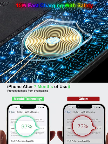 Mouse Pad with Wireless Charging, Large Desk Mat RGB Gaming Mousepad, 10 Light Colors LED Gaming Pad Keyboard Pad with Ultra-Smooth Surface & Non-Slip Rubber Base, Waterproof Full Desk Mouse Pad