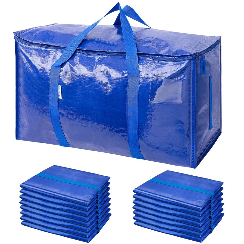 TICONN 16 Pack Extra Large Moving Bags with Zippers & Carrying Handles, Heavy-Duty Storage Tote Moving Boxes for Space Saving (16 PK, 30 Gallon)