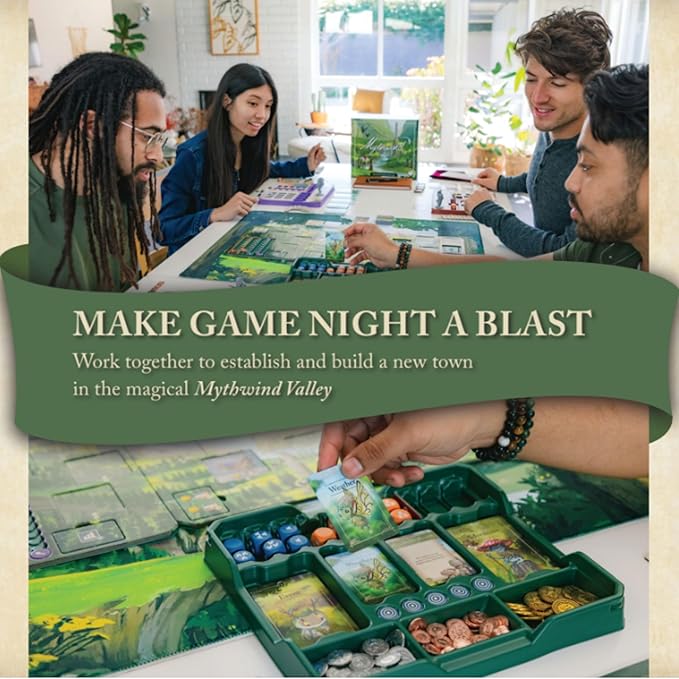 Mythwind Board Game - Cooperative &amp Solo Cozy Village-Building Adventure in a Magical Valley 1-4 Players 30-60 Minute Story-Driven Sessions