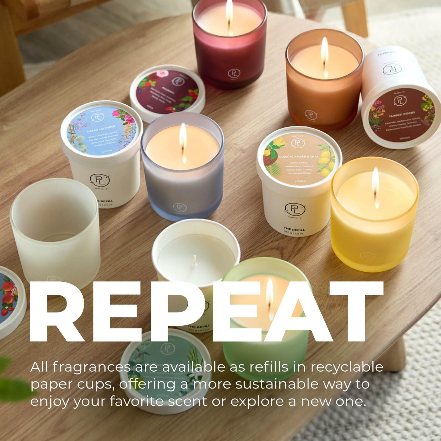 PartyLite Iced Snowberries Scented Candle Refill, Notes of Apple, Cranberry, Peach, Strawberry, Vanilla & Musk,10oz 1-Wick Aromatherapy, Upto 40 Hours of Luxury Fragrance, Sustainable Premium Soy Wax