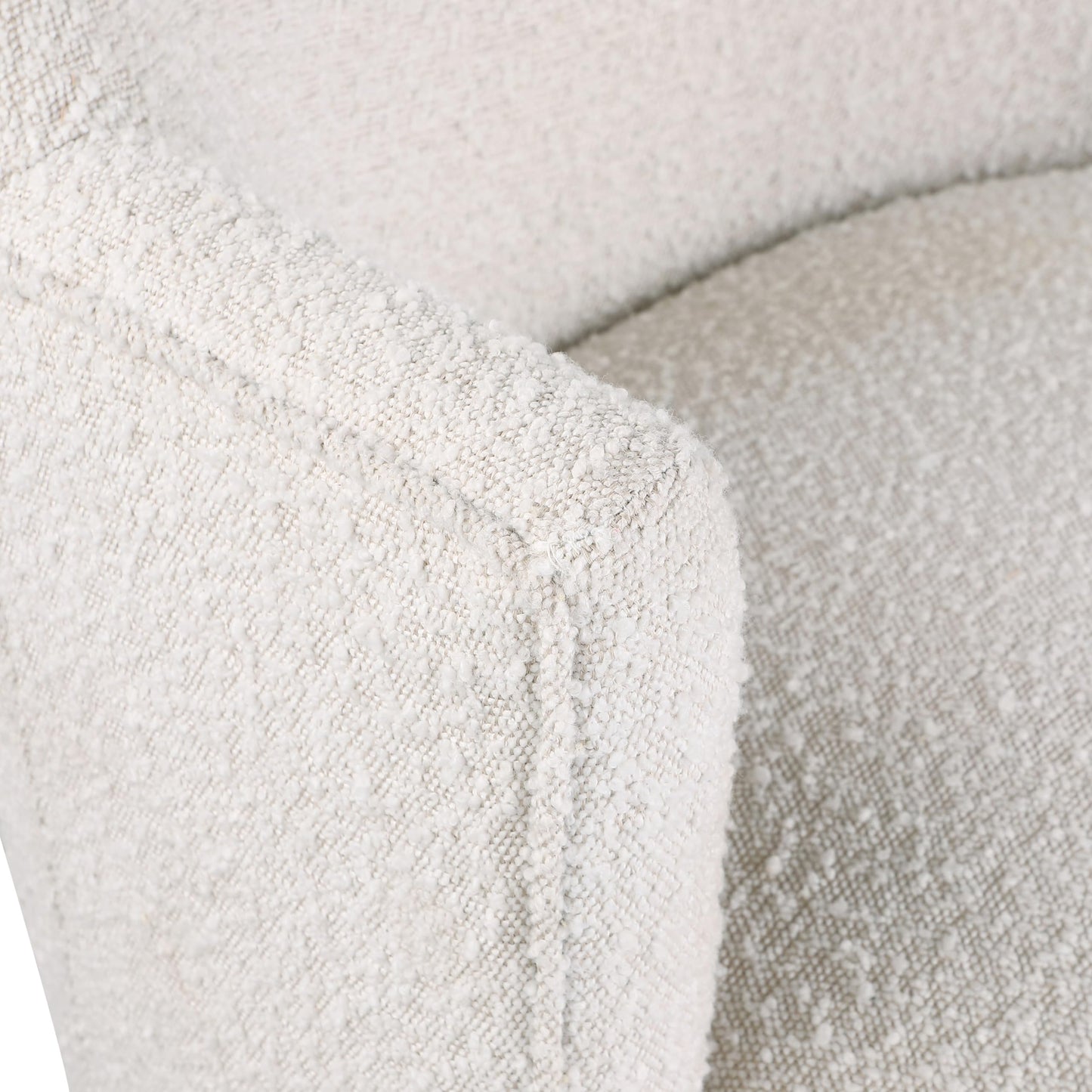 Meridian Furniture Clarita Cream Boucle Fabric Swivel Accent Chair
