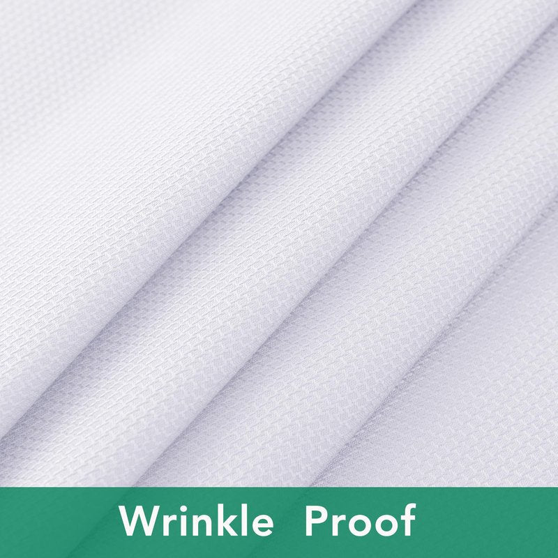 Biscaynebay 2 Pack Textured Fabric Round Tablecloths 60'' for Tables diameters from 28" to 48", White Table Cloth Water Resistant Small Circle Folding Table Covers for Dining Kitchen Wedding Parties