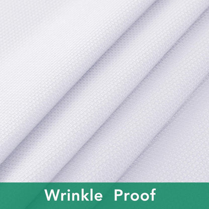 Biscaynebay Textured Fabric Square Tablecloths 60x60 Inches, White Water Resistant Table Cloth Small Card Folding Table Covers Linen for Dining, Kitchen, Wedding and Parties etc. Machine Washable