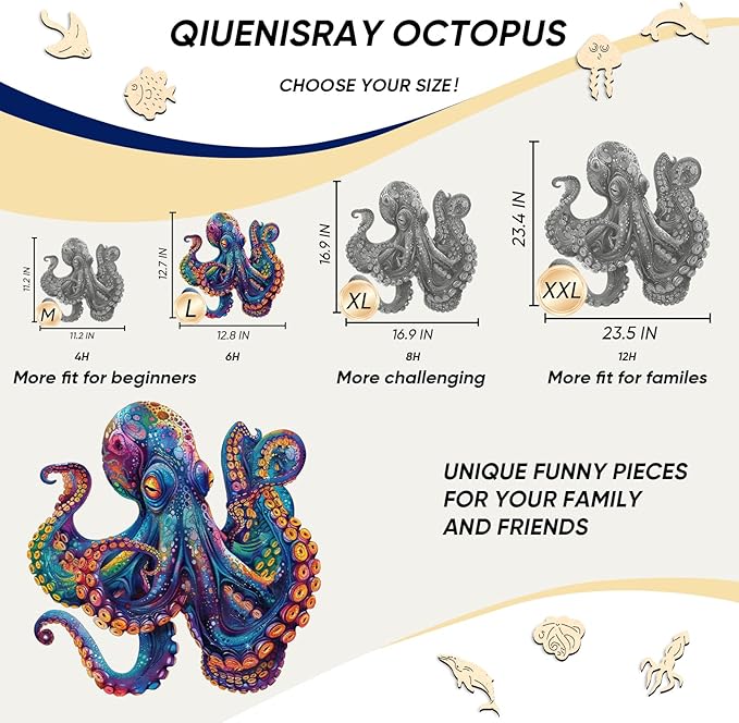 Qiuenisray Wooden Puzzle for Adults Wooden Jigsaw Puzzles Beautiful Wooden Puzzle with Box Birthday Gifts for Adults and Kids Family Game 300 Pieces 12.8x12.7 in