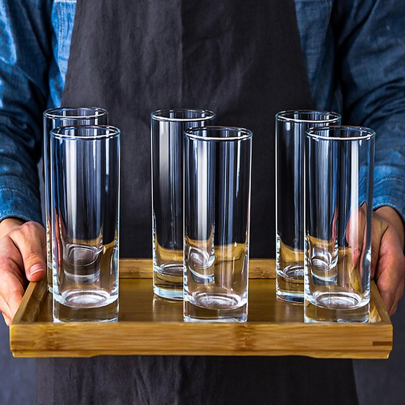 binsakao Premium Highball Glass Set - Elegant Tom Collins Glasses Set of 6-9 oz Tall Drinking Water Glasses - Bar Glassware for Mojito, Whiskey, Cocktail