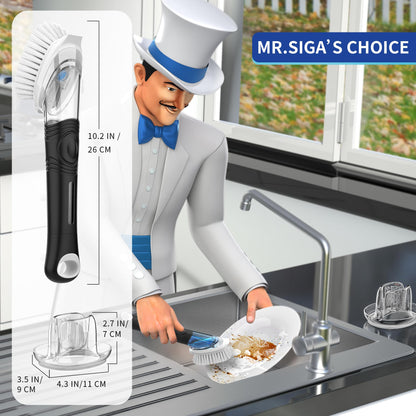 MR.SIGA Soap Dispensing Dish Brush Refills, 4 Pack