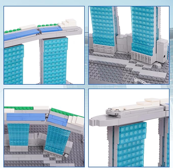 Oichy Building Blocks Set Marina Bay Sands Architecture Model Kits Collection Toy Building Sets for Adults and Kids(881 PCS)