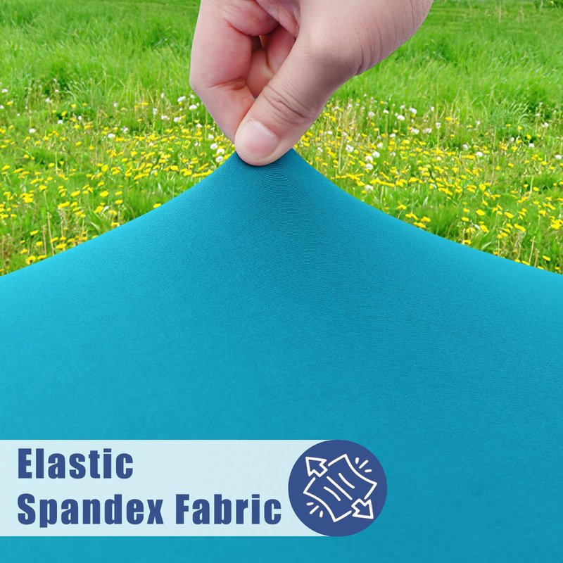 Moosfor Round Spandex Tablecloth, Elastic Fitted Waterproof Tablecloths for 45"-56" Tables, Stretch Washable Picnic Table Cover for Camping, Dining, Indoor and Outdoor, Turquoise