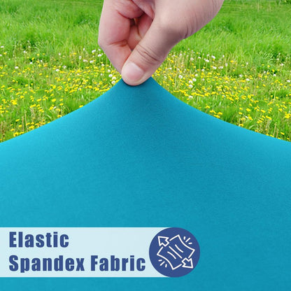 Moosfor Round Spandex Tablecloth, Elastic Fitted Waterproof Tablecloths for 57"-68" Tables, Stretch Washable Picnic Table Cover for Camping, Dining, Indoor and Outdoor, Turquoise