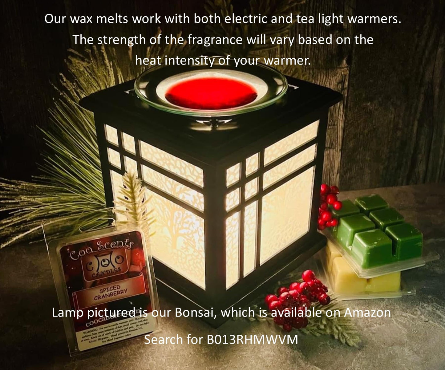 Christmas Wax Melts - Holiday Scented Wickless Soy Candle Melts for Wax Warmer - Pine, Spiced Cranberry, Gingerbread & More - Winter Themed Wax Cubes, Made in The USA - 6 Pack