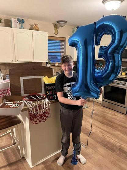 Navy Blue Number 13 Balloon 40 inch, 13 Number Balloons, 13th Navy Blue Birthday Decorations, 13 Year Old Girls Boys Blue Party Supplies