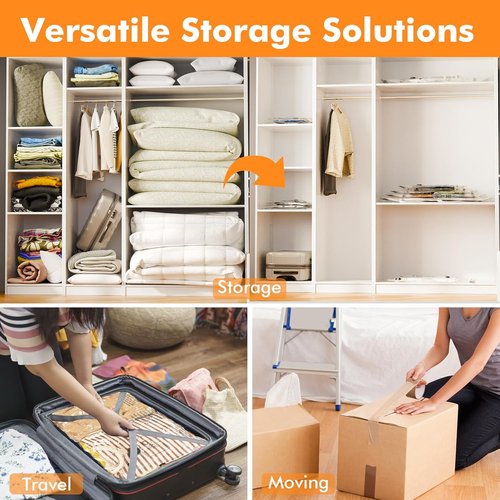 GONGSHI Vacuum Storage Bags - Jumbo Space Saver Seal Bags for Clothing & Travel | 10 Pack