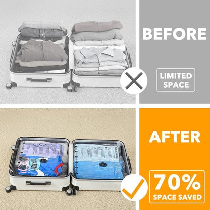 SpaceAid Travel Vacuum Bags - 24 Pack Compression Bags with Electric Pump for Luggage & Clothing
