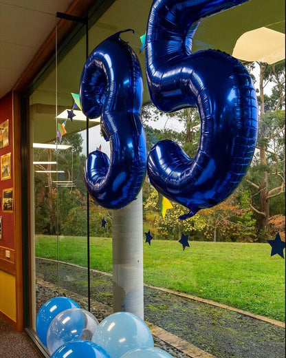 Number 3 Balloon by Night Blue - 40 Inch for 3rd Birthday Celebration | Perfect for Kids & Adults
