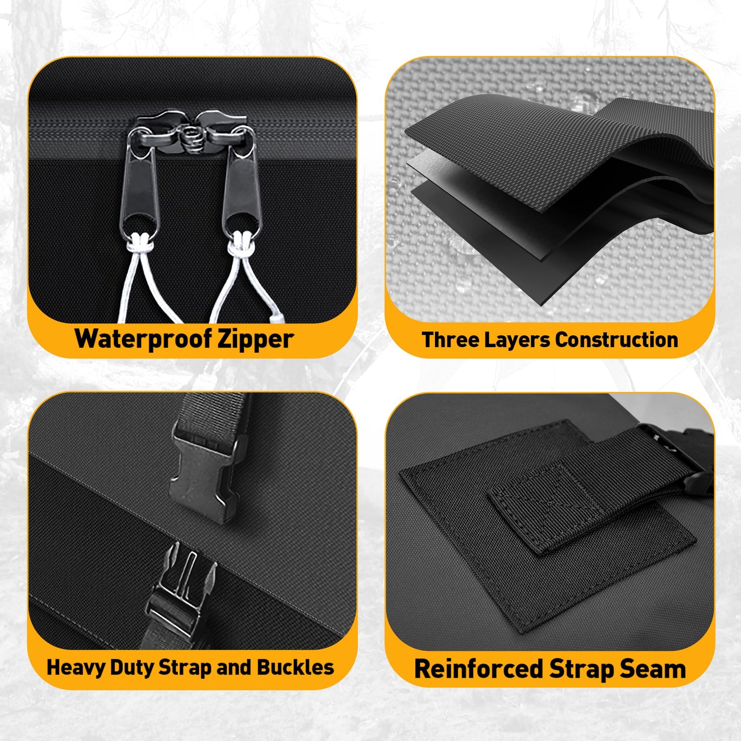 Rooftop Cargo Carrier Bag, WILDROAD 21 Cubic Feet 600D Ultra Anti-Tear Fabric Waterproof Car Roof Bag, Soft-Shell Roof Bag with Storage Bag, Anti-Slip Mat and 6 Door Hooks Fits Car with/Without Racks