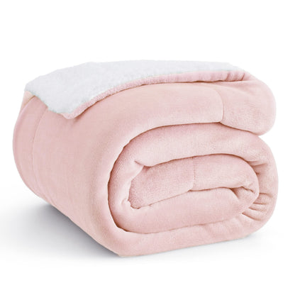 Bedsure GentleSoft Sherpa Fleece Blankets Queen Size for Bed - Thick and Warm, Soft Fuzzy Plush Queen Blanket for Winter, Grey, 90x90 Inches