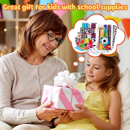 BenLouis 120Pcs Kids' Party Favors Sets Stampers Pencils Stickers School Stationery Bulk for Kids 4-8-12 Classroom Birthday Candy Goodie Bags Pinata Stuffers Rewards Gifts Supplies