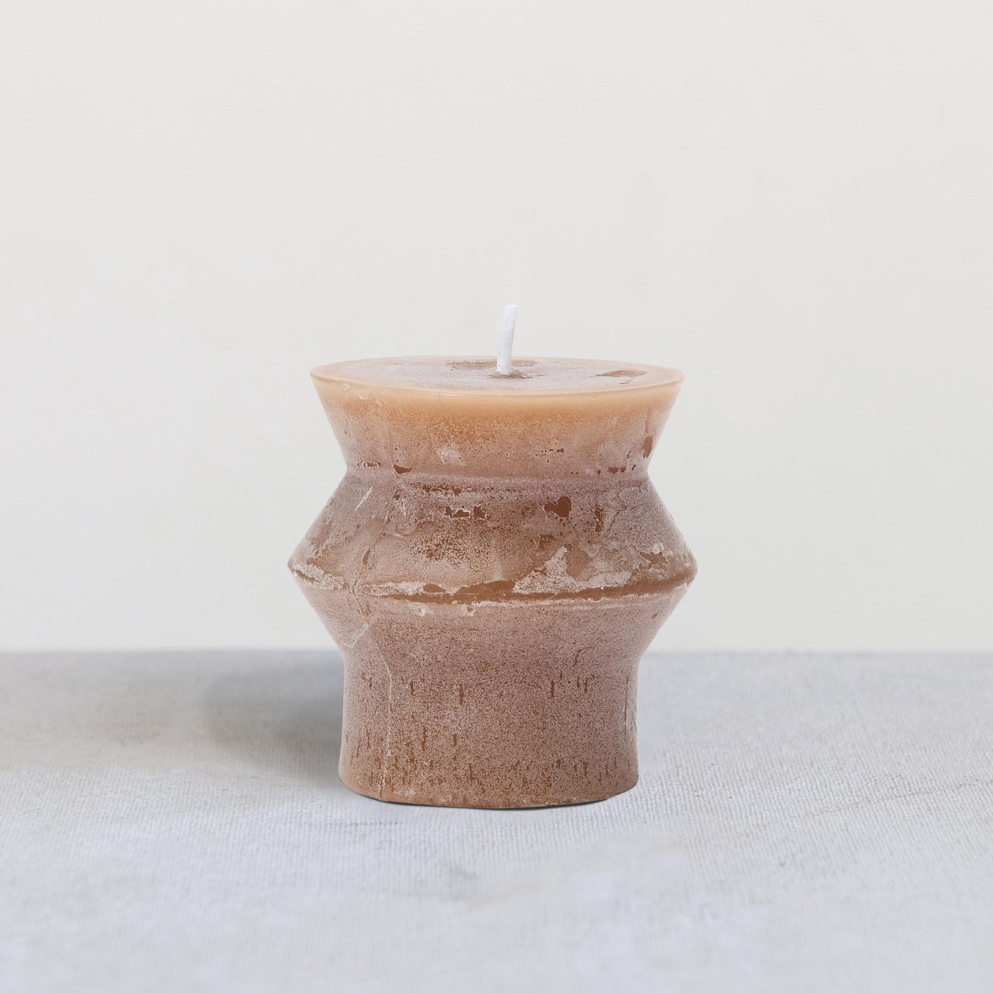 Creative Co-Op Unscented Totem Pillar Candle, Cappuccino