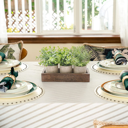 Dahey 3 Pack Mini Potted Artificial Eucalyptus Fake Plants with Wood Tray Centerpiece Table Decorations, Farmhouse Pulp Flower Pots Greenery Home Decor for Coffee Table Dining Room Office Kitchen