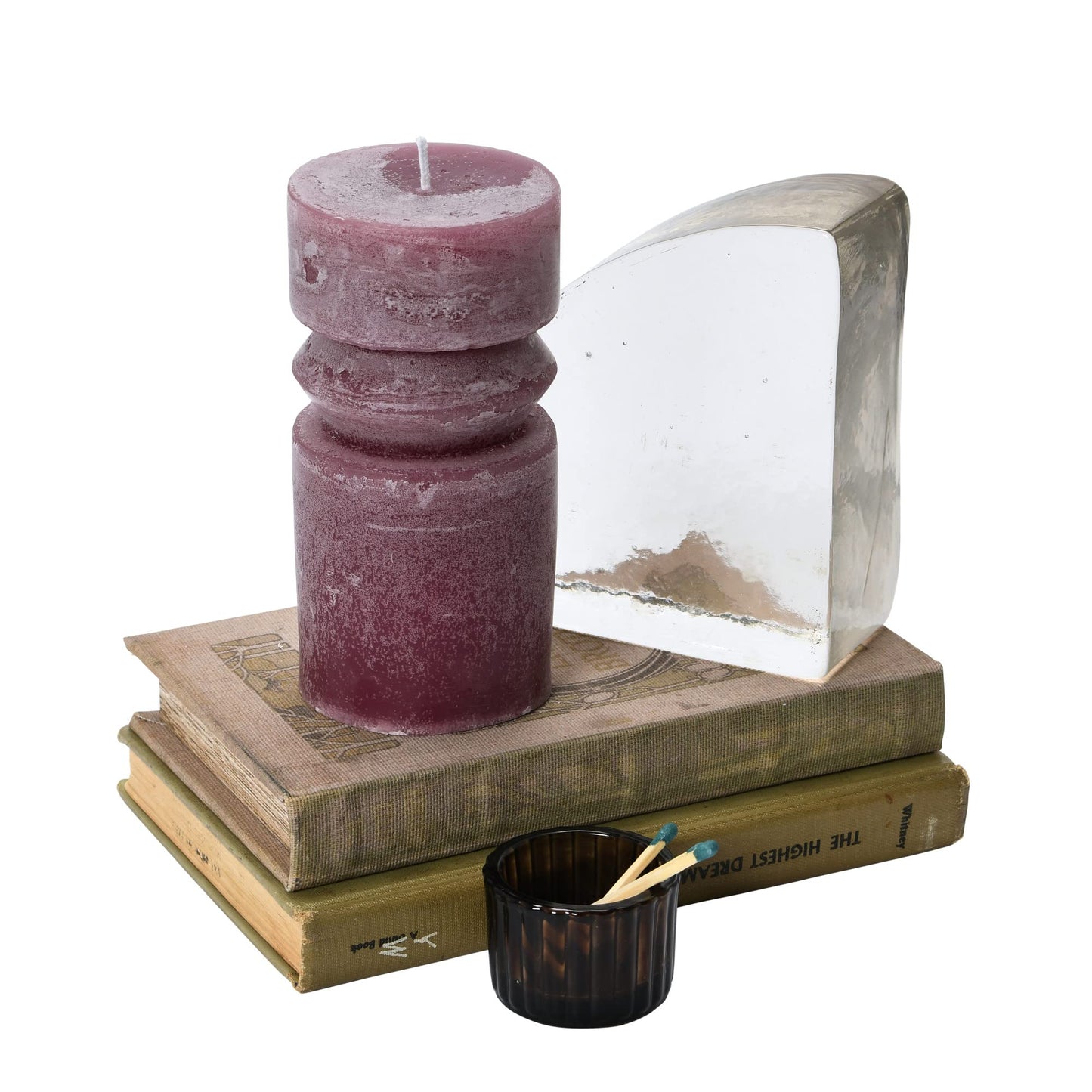 Creative Co-Op Unscented Totem Pillar, Pinot Candles, 3" L x 3" W x 6" H, Purple (Pack of 2)