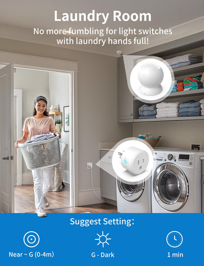 2 Pack Wireless Motion Sensor Outlet, Plug-in PIR Infrared Motion Activated Switch for Light Home Appliances Control, Motion Detector Socket for Bathroom, Garage, Laundry Room Lamps Exhaust Fan