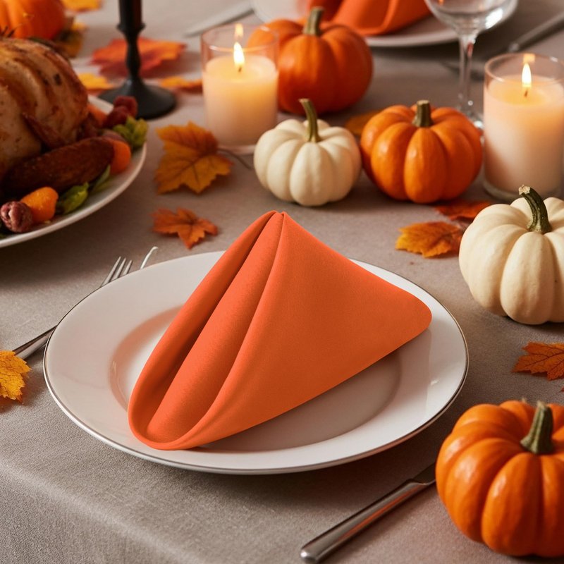Utopia Home [288 Pack, Orange] Cloth Napkins 20x20 Inches, 100% Polyester Hemmed Edges, Washable and Reusable Ideal for Parties, Weddings and Dinners