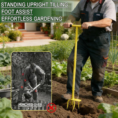 BARAYSTUS Hand Tiller Cultivator with Steel Garden Claw, Manual Twist Tiller Soil Loosening Garden Tool for Flower Beds, Raised Beds & Planter Boxes