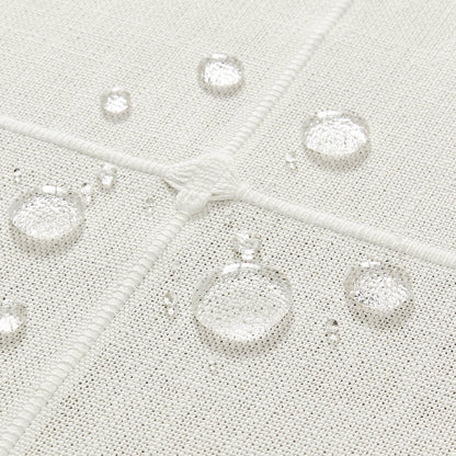 ZeeMart Grid Embroidered Hemmed Tablecloths, Off White 60x120 Inch, Farmhouse Style Heavy Weight Cotton Linen White Tablecloths, Boho Plaid Water Resistant Rectangle Table Cloth